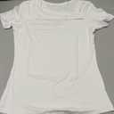 SANDERY White Shirts for Women Cutout Tops Short Sleeve Shirts Ribbed Casual Slim Fitted Top Blouses, L