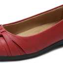 DREAM PAIRS Womens Ballet Flats, Comfortable Round Toe Slip on Dressy Work Office Shoes with Arch Support (8.5, Red)