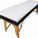 Lash Bed Foam Topper for Massage, 73x24x2 inch White Memory Foam, Removable Cover, Non-Slip Elastic Bands