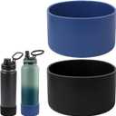 Silicone Rubber Bottom Compatible with Thermoflask 24oz,Anti-Slip and Anti-Scratch Bottom Cover Compatible with Thermoflask 24oz,Other Size Not Fit,Black,Blue,2PCS