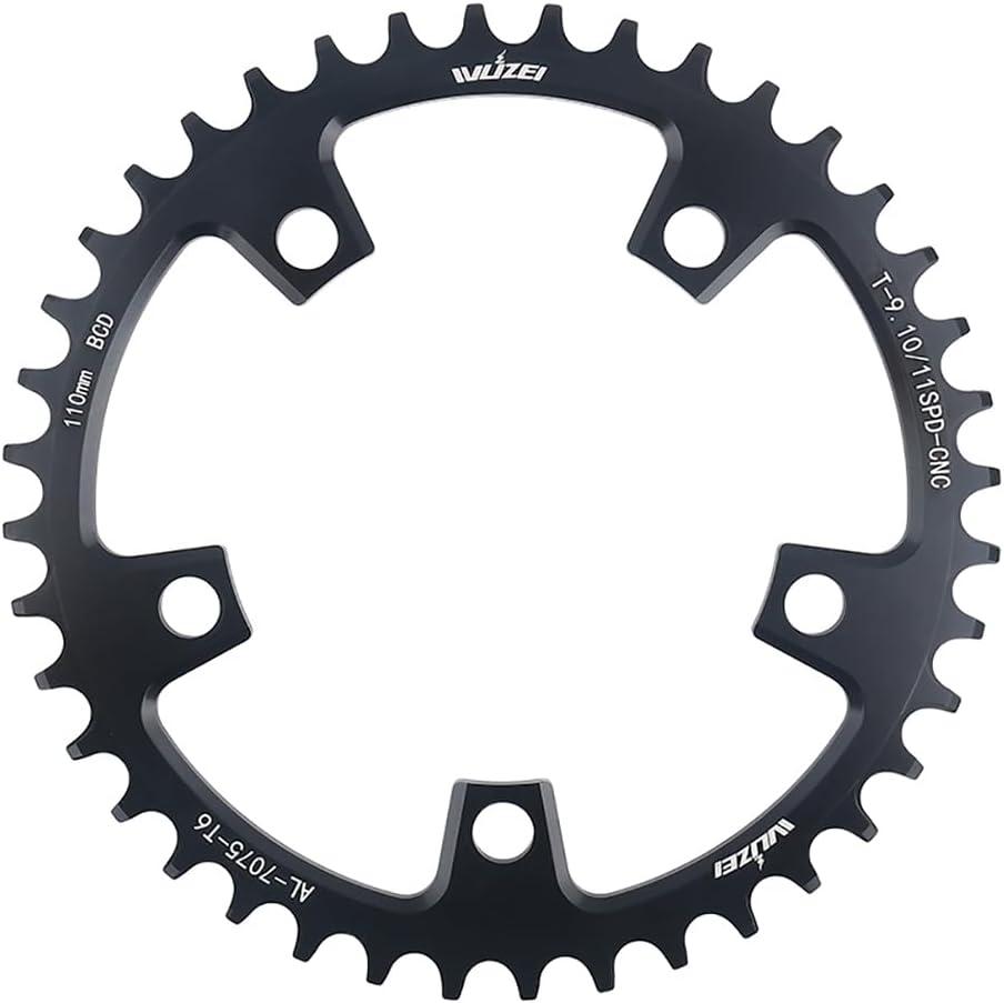 110/130 BCD Chainring 36/38/40/42/44/46/48/50/52/54/56/58/60T 5 Screws Round Narrow Wide Bicycle Chainring for 9/10/11 Speed Road Bike Folding Bicycle