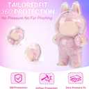 2PCS Protective Case for Monster Doll,Plastic Clear Cover for Plush Figure Doll, Acrylic Case Cover Accessories with Keychain - Standing Case (Doll Not Include)