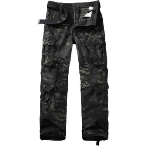 Men's Hiking Pants Waterproof Camo Work Cargo Pants Relaxed Fit Ripstop Tactical Pants with 8 Pockets No Belt (30)