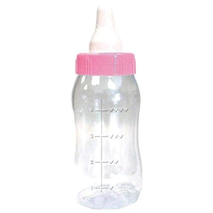 Pink Baby Plastic Bottle Bank - 11.12" x 4.25" (Pack of 6) - Perfect for Baby Showers & Gender Reveal Celebrations