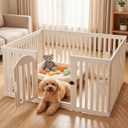 Dog Playpen Indoor with Door, 10-Panel 25.6" Tall Dog Play Pen, Easy-Assembly Plastic Puppy Playpen Fence for Dogs, Pet Playpen for Puppies, Cats & Rabbits, Secure Indoor Dog Pen, Corral para Perros