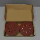 5 Inch 8-Hole Hook and Loop Sanding Discs Sandpaper Red Round 220 Grits Sandpaper for Random Orbital Sander (220 Grit 52-Pack)