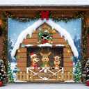 Christmas Garage Door Banner Decoration Magnetic Double Garage Door Covers Large Xmas Backdrop Decorations for Holiday Indoor Outdoor Party Decor(7 x 8 ft,Reindeer)