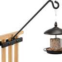 17-Inch Deck Bird Feeder Hanger for Railing, Outdoor Decor Plant Hanger, Balcony Railing Hook - 15LB Capacity - for Hanging Plants, Bird Feeders, Lanterns, Wind Chimes