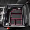 Center Console Organizer Tray Compatible with Chevy Silverado/GMC Sierra 2014-2018 and Tahoe Suburban/Yukon 2015-2020 Accessories, Armrest Storage Coin Holder, Replaces 22817343, Red