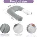 HOMBYS Cooling U Shaped Pillow for Neck, Contour Shoulder Pillow for Side Sleepers, Ergonomic Body Pillows for Adults, Hug Pillow with Washable Cover for Back, Shoulder Pressure Reduce (Light Grey), 29.5"x25.5"x5.9
