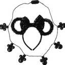 Disney Minnie Christmas Headband and Light-Up Necklace Set  Kids Holiday Accessory Gift Set, Ages 3+