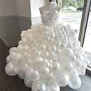 Pearl White Balloons 5 Inch, 100 PCS Small Pearl Balloon Cream Clear White Latex Balloons for Arch, White Helium Mini Balloons for Women White Birthday Wedding Baby Shower Anniversary Party Decoration