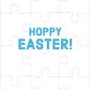 2 x Mudpuppy Hoppy Easter  Bunny Rabbit Easter Themed Greeting Card and Jigsaw Puzzle Includes Color Coordinated Envelope and Sticker Seal