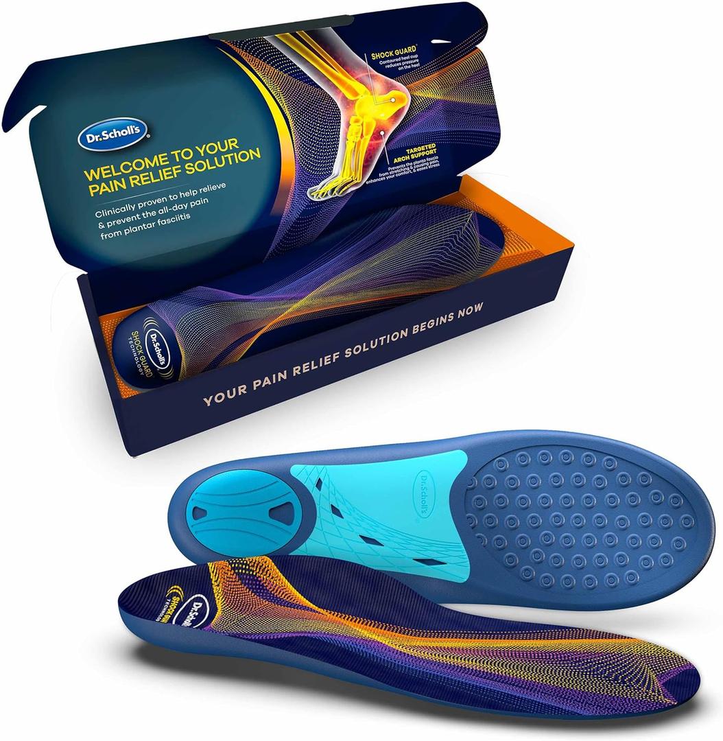 Dr. Scholls Plantar Fasciitis Pain Relief Orthotic Insoles, Immediately Relieves Pain: Heel, Spurs, Arch Support, Distributes Foot Pressure, 1 Pair, Size: Men's 6.5-7 / Women's 7.5-8