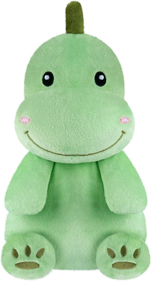 Dinosaur Microwavable Heating Pad for Belly, Neck & Shoulders, Heatable Plush with Moist Heat, Removable Plush Cover, Unscented Natural Fill, Adorable Surprise Present, 6.88" x 10.6", 1.46 lb