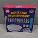 Riccle 88 pcs Cake Decorating Kit with Cake Turntable - Includes 50 Disposable + 2 Reusable Piping Bags and Tips Set, 24 Icing Piping Tips, 2 Spatulas, 3 Icing Comb Scraper, Baking Supplies (White)