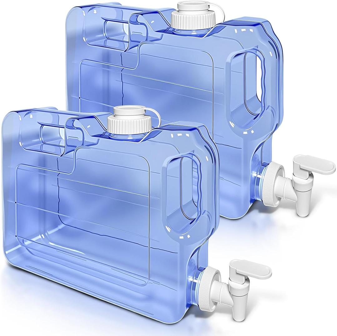 2 Pack Fridge Water Dispensers Bottle with Leak-proof Spigot and Convenient Handle Reusable Plastic Juice Beverage Dispenser Water Jug for Party Refrigerator Drink Iced Tea Juice Storage