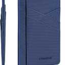 Minimalist Wallet Credit Card Holder Slim Wallet for Men Women, Soft Leather Front Pocket Wallet Small Compact Wallet Thin Card Case ID Window RFID Blocking Card Organizer Quick Access You Need (Dark Blue)