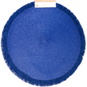 Set of 4 Glitter Braid Round Sparkle Polyester Round Placemat Coster, Blue