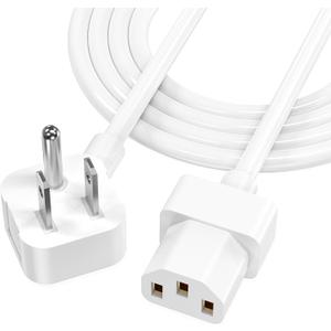 AGVEE 10ft TV Power Cord, 90 Degree Angled L-Shaped ETL Listed 18AWG 3-Prong AC Power Cable IEC C13 Replacement Compatible with HP Printer, Samsung LG Sony TV LCD, Instant Pot, ION iPA76, White