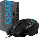 Logitech G502 Hero High Performance Wired Gaming Mouse, Hero 25K Sensor, 25,600 DPI, RGB, Adjustable Weights, 11 Programmable Buttons, On-Board Memory, PC/Mac - Black