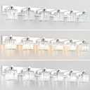 Aipsun Bathroom Vanity Light Fixtures 6 Light Chrome Vanity Light for Bathroom Crystal Vanity Lighting Fixtures (Exclude Bulb), 49 inch