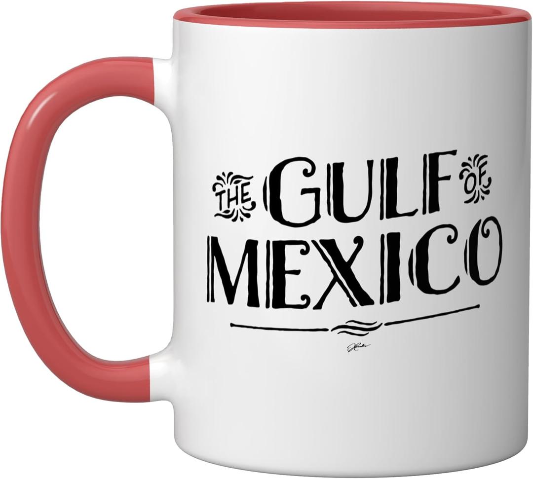 The Gulf of Mexico Ceramic Mug, Red/White (11 Ounces)
