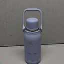 Insulated Water Bottle with Handle and Strap,Vacuum Travel Tumbler with Cup Lid,Thermo Coffee Cup for Hot Cold Drinks 40 OZ,Blue Haze