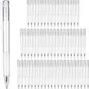 Ctosree 100 Pcs White Barrel Gel Pens 0.7mm Retractable Black Ink Pens Fine Point Tip Ball Point Aesthetic Pens Bulk Click Office Pens for Smooth Writing Drawing Sketching Journaling Supplies