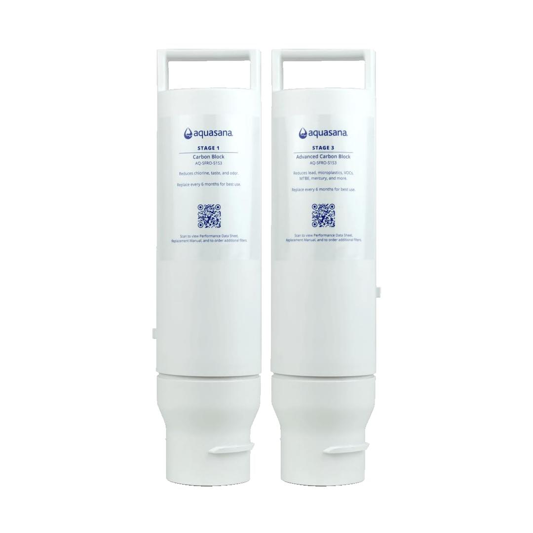 Aquasana SmartFlow Reverse Osmosis Water Filter Stage 1 and Stage 3 Replacement Carbon and Advanced Claryum Filters Last 6 Months - Not Compatible with OptimH2O - Replacements only