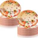 Jenaai 100 Pcs Thanksgiving Oval Paper Plates 12.6" x 10.6" Heavy Duty Fall Leaves Plates Large Disposable Dinnerware Set Serving Party Platters for Thanksgiving Harvest Party Supplies Decorations