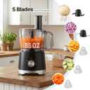 OLIXIS Food Processor 10.5 Cups, 600W Powerful Food processors with 5 Blades, Dishwasher Safe Meat Grinder for Slicing, Shredding, Chopping, Kneading, for Meat, Vegetables, Fruit, Dough
