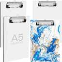 4 Pcs A5 Sublimation Clipboard Blanks, 8.98 x 6.3 Inch MDF Clip Board Standard A5 Letter Size with Low Profile Clip Sublimation Teacher Clipboard Blanks Office Supplies for DIY and Custom Design Work