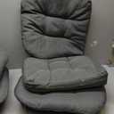 3 Piece Tufted Wicker Cushion Set, 1 Loveseat & 2 U-Shape Cushions, Outdoor Garden Patio Furniture Cushions for Wicker Loveseat Settee Bench (Color : Gray)