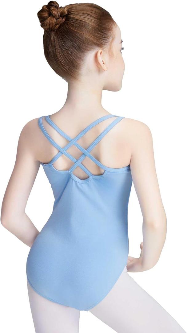 Daydance Toddler Kids Girls Camisole Leotards for Ballet, Double Breast Dance Bodysuit (12 Years)