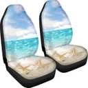 Pehede Car Seat Cover Sea ??Beach Shells Front for Cars, Easy to Install Cover Set, Accessories Auto Trucks Van SUV,2 Packs