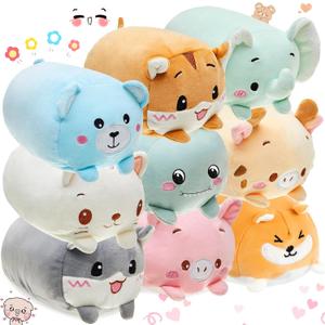 Leitee 9 Pcs Stuffed Animals Plush Bulk 8 Inch Cute Plushies Toys Plush Pillow for Boys Girls Birthday Gifts Box Toys for Classroom Prize Kids Party Favors Valentines Gifts in Bulk (Cute Animal)