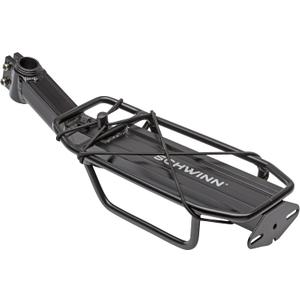 Schwinn Deluxe Alloy Rear Bike Rack, 20 lbs Capacity, Lightweight, Compact and Durable Construction, Fits Most Adult Bicycles, Cargo Options for Backpack, Gear & More, Bicycle Rack for Back of Bike