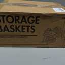 5 Pack Small Woven Storage Baskets for Shelves, Cotton Rope Baskets Organizer for Bathroom, Closet & Nursery, Decorative Storage Bins for Organizing Socks, Toys, 11.8"x7.9"x4.7", Khaki/White