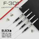 Zebra Pen F-301 Ballpoint Black Ink Fine Point 0.7mm Pen, Easy-Glide Ink, Stainless Steel Retractable, Non-Slip Grip, Professional Design, Ideal for Office, Journal and Planner Use, 12-Pack (27110)