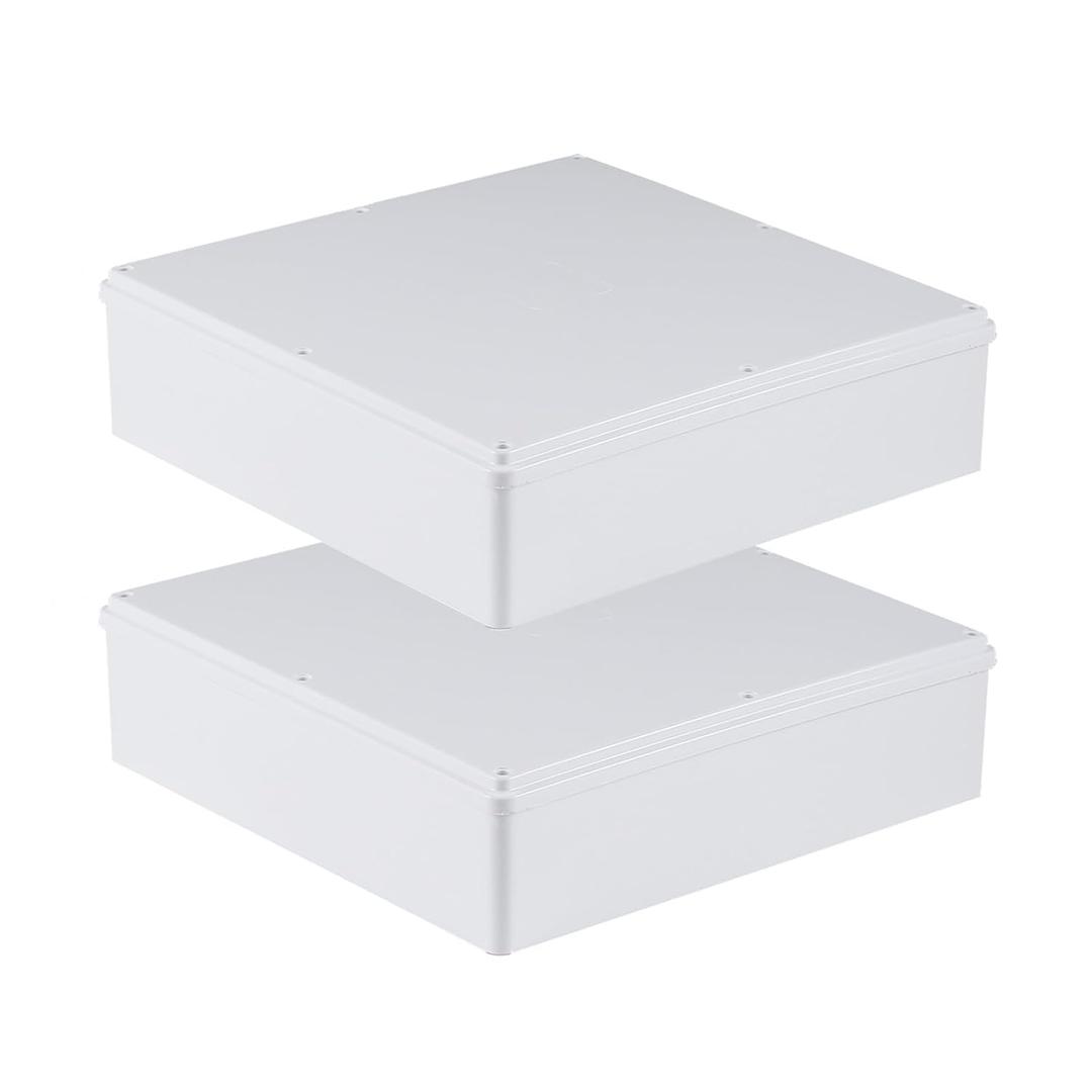 2 Pack 12" x 12" x 3" PVC Plastic Dustproof Waterproof Box IP65 Junction Boxes Project Junction Conduit Box for Electrical Enclosure