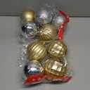 Syhood 9 Pcs 4 Inch Large Valentine Ball Ornament Christmas Tree Decoration Plastic Ornament Set Hanging Xmas Tree Ball for Xmas Holiday Wedding Party(Gold,Silver)