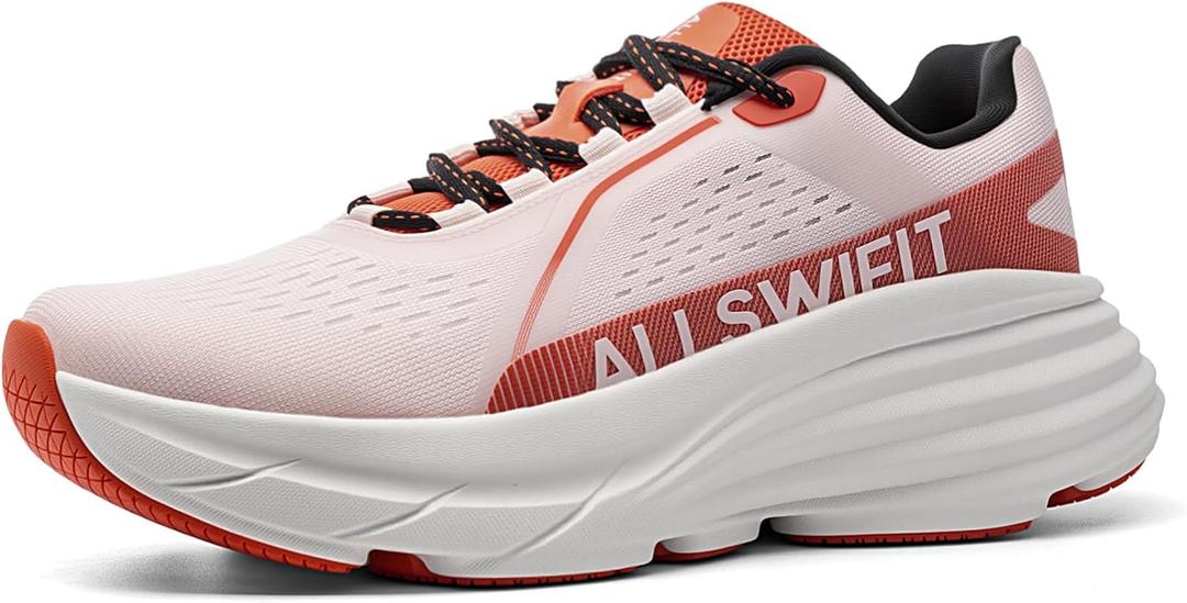 Women's Cushioning Walking Shoes Lightweight Non-Slip Breathable Comfortable Workout Tennis Running Jogging Gym Athletic ActiveAiry Fashion Sneakers (10, Orange)