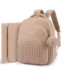 LOVEVOOK Diaper Bag Backpack, Baby Bag with Changing Pad for Mom Dad, Large Waterproof Mommy Bag with Stroller Buckles, Travel Essential with Pacifier Case & Insulated Bottle Pockets, Khaki