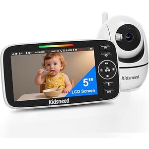 GoodBaby Baby Monitor with Camera and Audio - No WiFi, Remote Pan-Tilt-Zoom, Night Vision, Temperature Sensor, 2-Way Talk, 8 Lullabies, 30-Hour Battery Life960ft Long Range