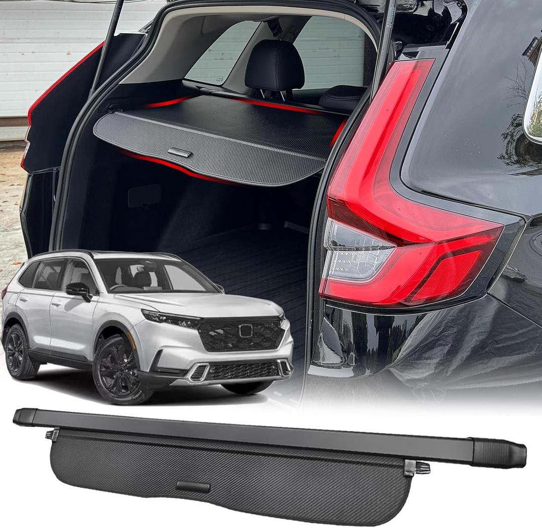 Cargo Cover for 2023 2024 2025 Honda CRV Accessories, (Carbon Fiber Texture) for Honda CRV 2023-2025 Accessories(Include Hybrid) Retractable Trunk Cover Shield Shade Privacy Screen for CR-V