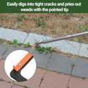 58in Crack Weeder with Spring Steel L-Shaped Blade Adjustable Stainless Steel Handle Garden Crevice Weeding Tool for Sidewalks, Driveways, and Patios