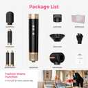 Atopskins 7 in 1 Blow Dryer Brush, Hair Dryer Brush Set 110,000 RPM with Negative Ion Hair Styler Multi Styling Dry, Curling, Volumizing, Straightening and Styling (Black)
