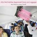 Kono Carry On Luggage 20 Inch Expandable 22x14x9 Airline Approved Hard Shell Travel Trolley 4 Spinner Wheels Lightweight Polypropylene Suitcase with TSA Lock, Pink