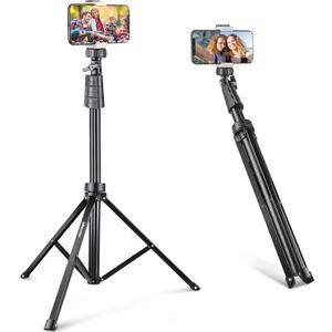 UBeesize 67'' Phone Tripod Stand & Selfie Stick Tripod, All in One Professional Tripod, Cellphone Tripod with Wireless Remote and Phone Holder, Compatible with All Phones/Cameras,Load capacity: 1.5 Kg